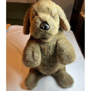 Folkmanis Folktails 2006 Sitting Brown Dog Puppet 13” Vintage Collectable